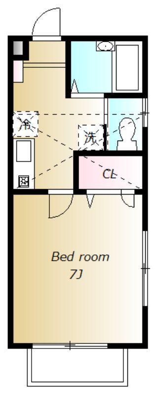 ファミール富士見(1K/2階)の間取り写真