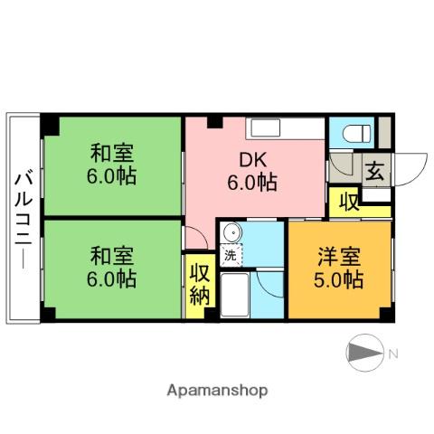 メリーウェーブ(3DK/2階)の間取り写真