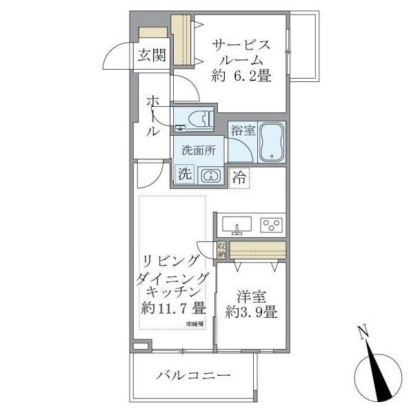 カールスルーエ吉祥寺(1SLDK/1階)の間取り写真