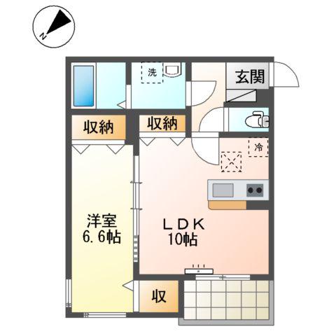 ラ・ロンディーネ(1LDK/1階)の間取り写真