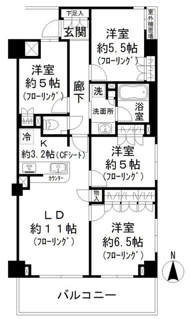 ガーデンホーム西国分寺(4LDK/6階)の間取り写真