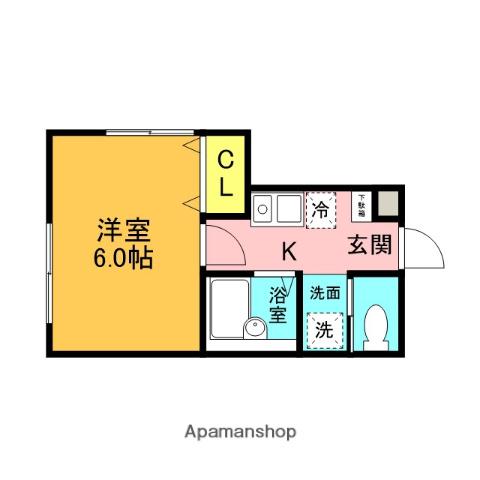 ARU GARDEN(ワンルーム/1階)の間取り写真