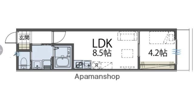 SIESTADUO一橋学園CONTEMUSEO イースト棟(1LDK/1階)の間取り写真