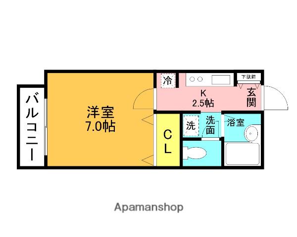 セレネ T.M(1K/2階)の間取り写真