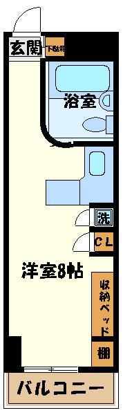 ラ・パルフェ・ド立川(ワンルーム/5階)の間取り写真