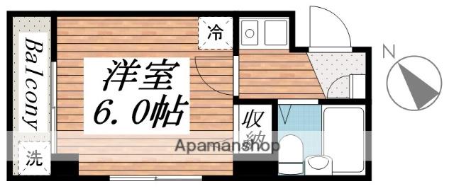 レジデンス三田(1K/3階)の間取り写真