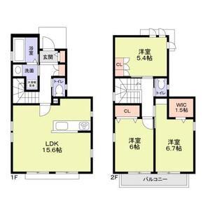 西武池袋・豊島線 清瀬駅 徒歩15分 2階建 築3年(3LDK)の間取り写真