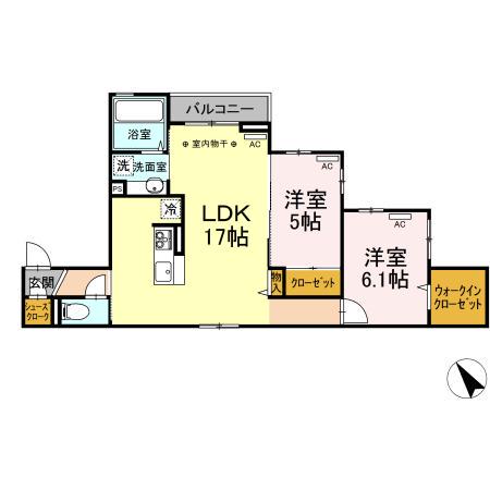 ストリーム久米川(2LDK/2階)の間取り写真