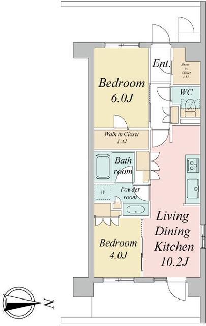 トラープランド蒼麗館(2LDK/6階)の間取り写真