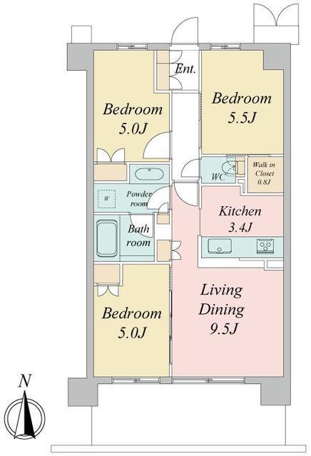 トラープランド蒼麗館(3LDK/5階)の間取り写真