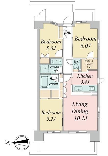 トラープランド蒼麗館(3LDK/5階)の間取り写真