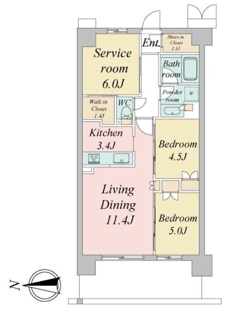 トラープランド蒼麗館(2SLDK/6階)の間取り写真