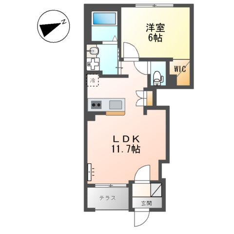 LA RECOLTE (1LDK/1階)の間取り写真