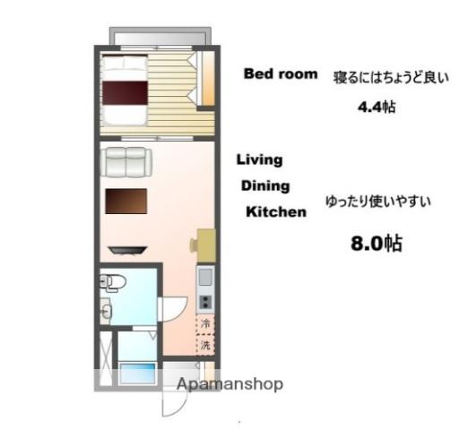 CARPE恋ヶ窪(1LDK/3階)の間取り写真
