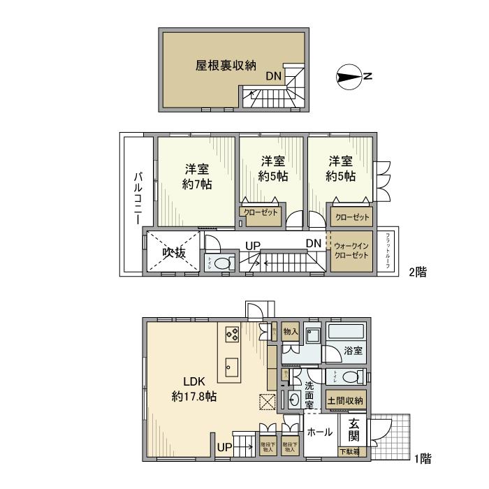 西武鉄道多摩川線 新小金井駅 徒歩9分 2階建 築5年(3LDK)の間取り写真