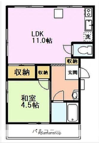 第一長縄ビル(1LDK/3階)の間取り写真
