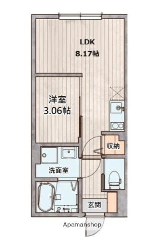 AGRANDE TACHIKAWA(1LDK/1階)の間取り写真