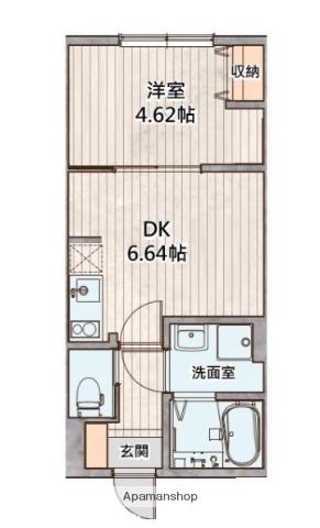 AGRANDE TACHIKAWA(1DK/1階)の間取り写真
