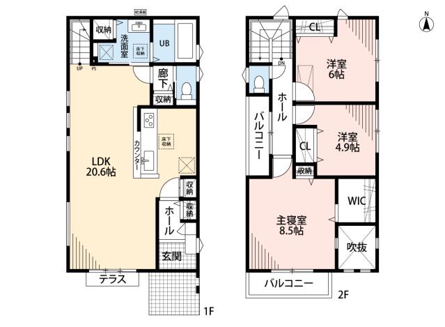南武線 谷保駅 徒歩13分 2階建 築12年(3LDK)の間取り写真