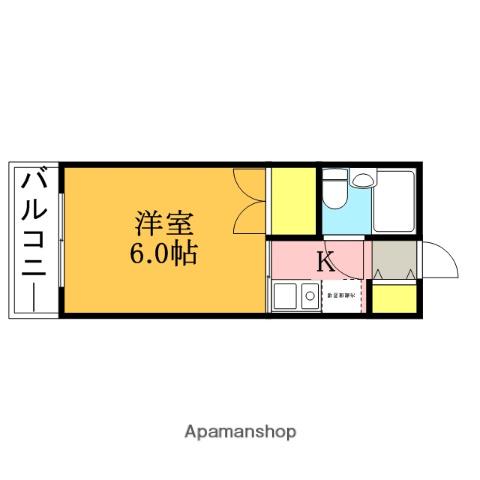 メイプルアベニュー(1K/2階)の間取り写真