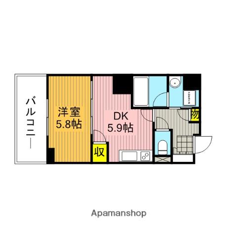 フェリーチェ国立(1DK/4階)の間取り写真