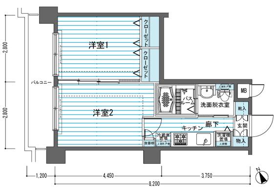 フェニックス吉祥寺アヴァンティーク(2K/2階)の間取り写真