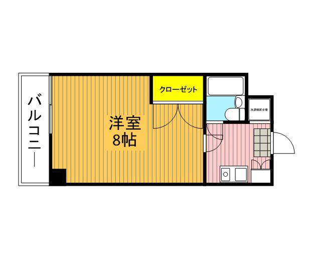 ドミールセッテ国分寺(1K/8階)の間取り写真