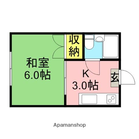 長屋ハイツ 1階階 間取り