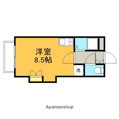 川島ハイムⅡ(ワンルーム/2階)の間取り写真
