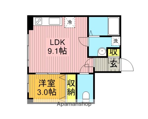 シルフィード(1LDK/1階)の間取り写真