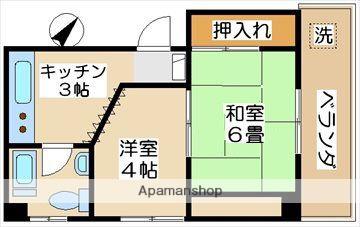 パークハイツ(2K/4階)の間取り写真