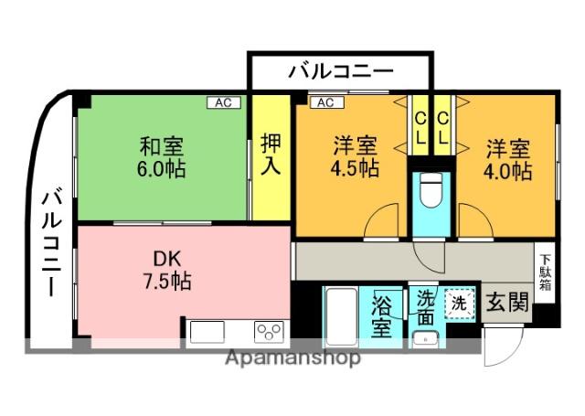 レピドール福田1(3DK/5階)の間取り写真