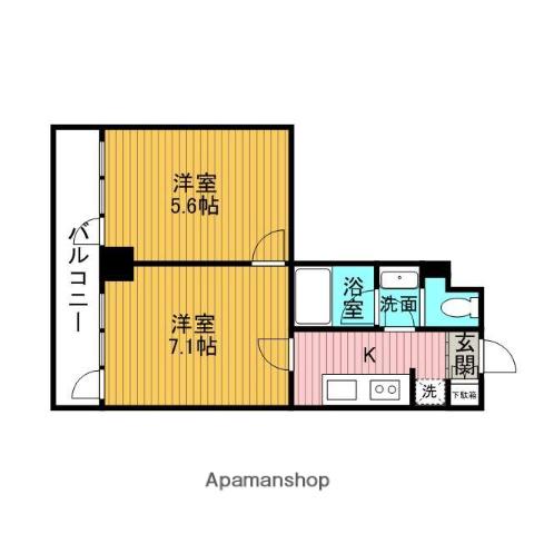 サンリット亀有(2K/4階)の間取り写真