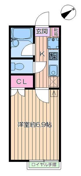 ライフガーデン西一之江Ⅴ(1K/1階)の間取り写真