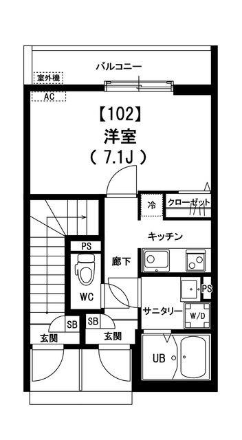 リブリ・たんぽぽ(1K/1階)の間取り写真