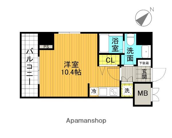 VERONA東京イースト(1K/6階)の間取り写真