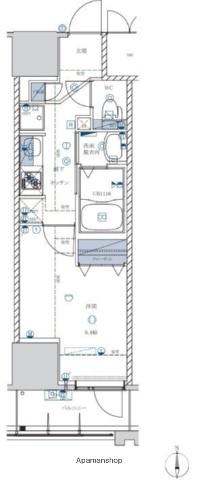 ライジングプレイス亀戸(1K/2階)の間取り写真