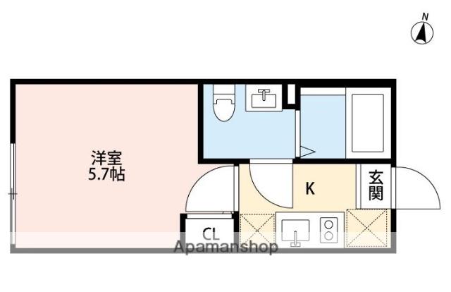エスグランデ(1K/1階)の間取り写真