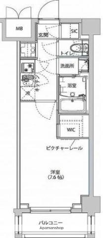 ハーモニーレジデンス東京イーストサイド(1K/1階)の間取り写真