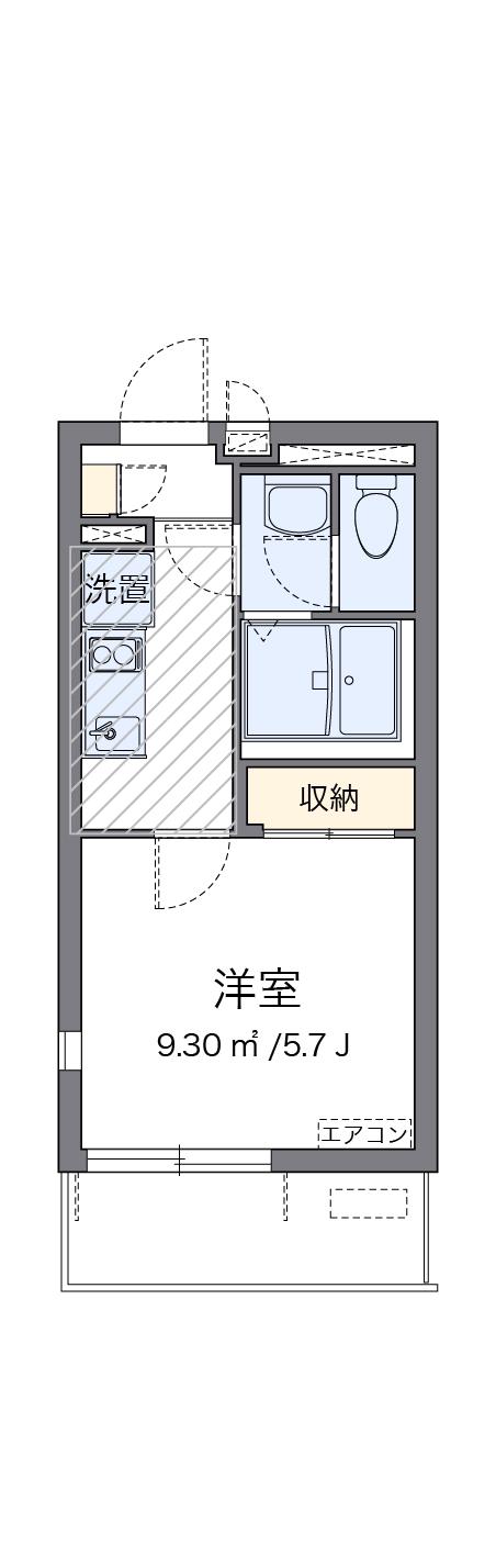 クレイノヴィクトワール(1K/2階)の間取り写真