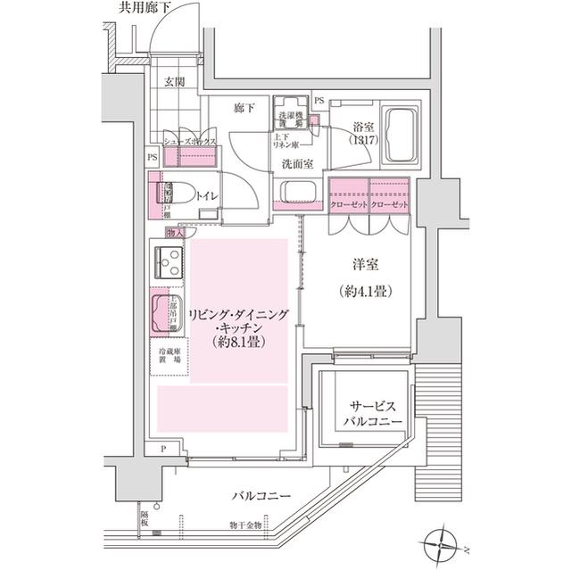 ディームス東陽町(1LDK/6階)の間取り写真