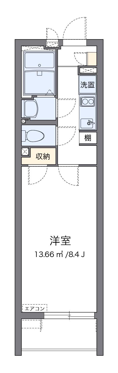 クレイノアムール(1K/1階)の間取り写真
