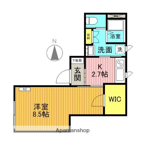 CASA TY(1K/1階)の間取り写真