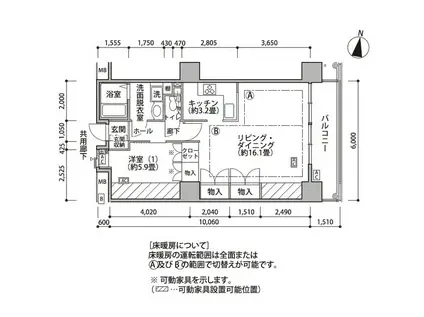 東雲キャナルコートCODAN18号棟(1LDK/10階)の間取り写真