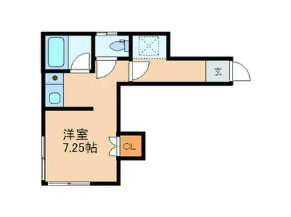 サンライズ1010(ワンルーム/1階)の間取り写真