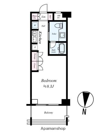 VERONA亀戸LLH(ワンルーム/3階)の間取り写真
