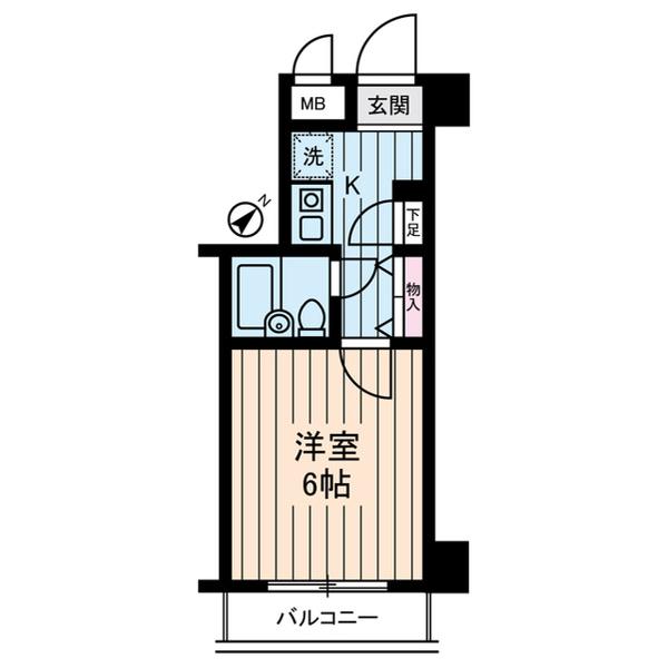 キャピタルビュー柴又(1K/2階)の間取り写真