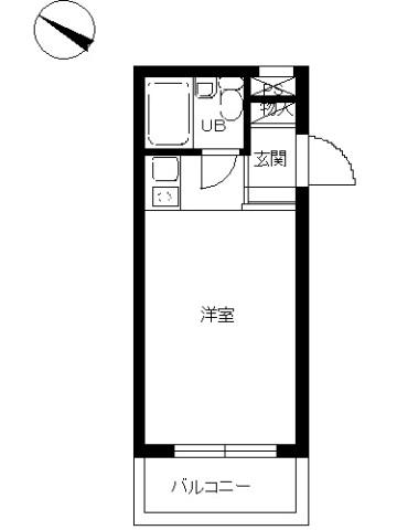 スカイコート向島(ワンルーム/4階)の間取り写真