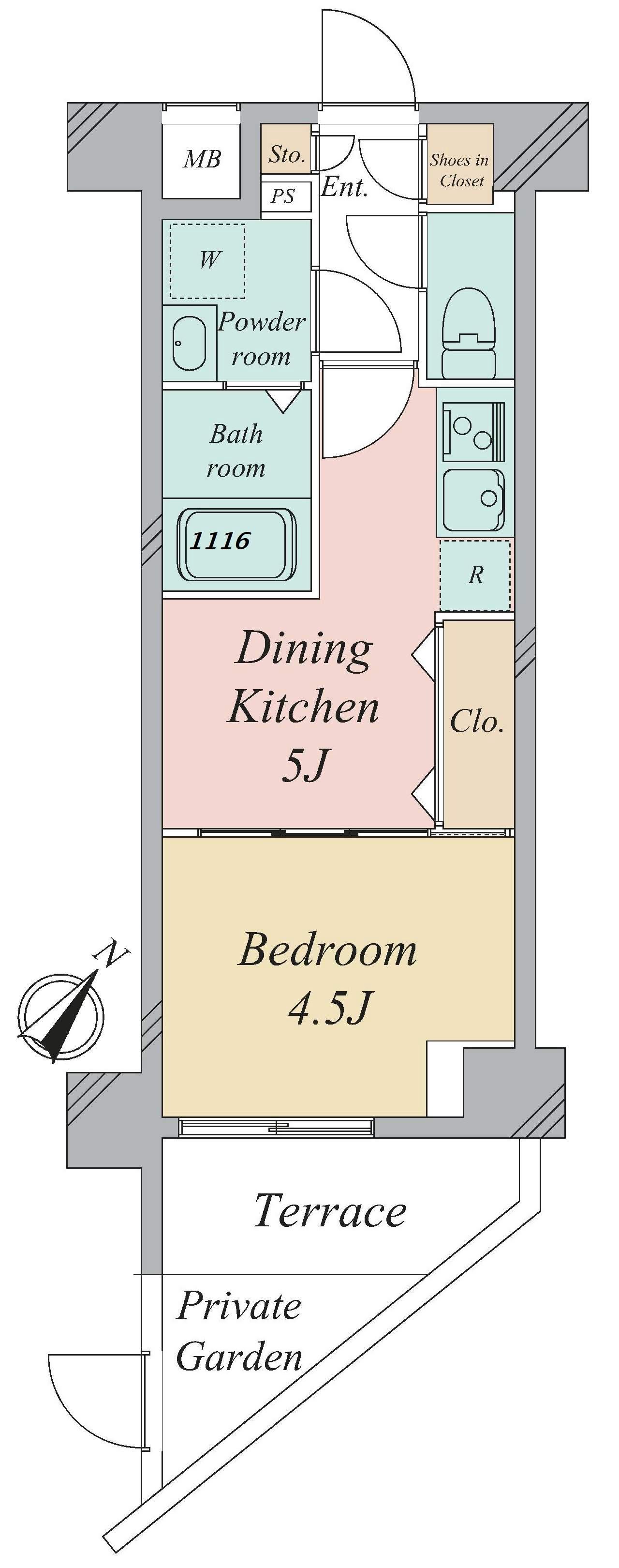 グランカーサ曳舟(1DK/1階)の間取り写真