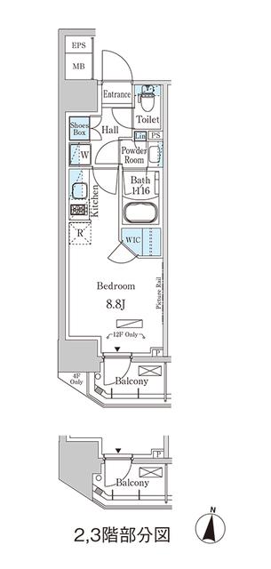 パークアクシス森下(ワンルーム/12階)の間取り写真